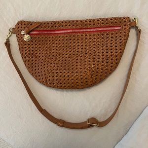 Clare V grand fanny tan ratan bag